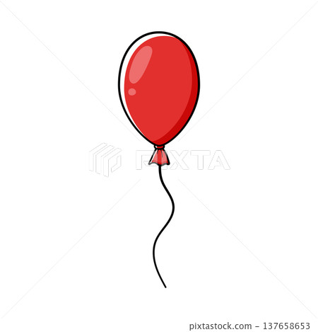 Balloon icon in color. Isolated vector illustration in linear style. Balloon icon in color. Isolated vector illustration in linear style. 137658653