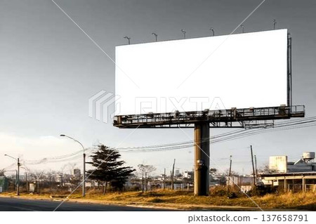 Blank billboard mockup ready for new ad 137658791