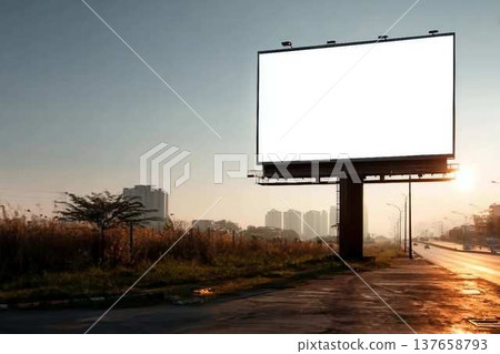 Blank billboard mockup ready for new ad 137658793