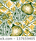 seamless pattern with garlic 137659405