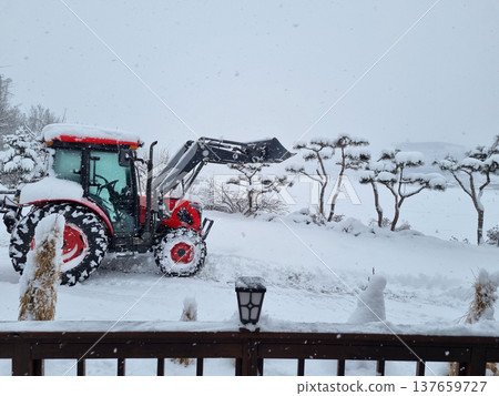 It's a snowy winter landscape	 137659727