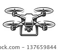 Quadcopter Drone With Camera engraving raster 137659844