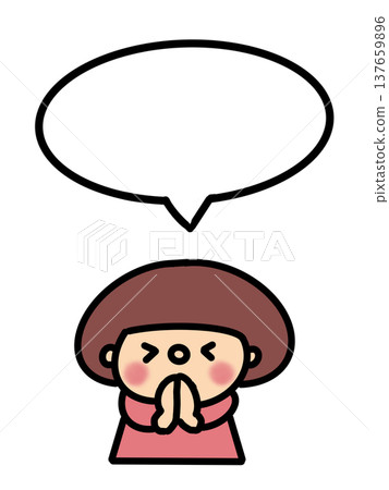 A girl with a bob haircut who makes requests, prayers, important messages, and speech bubble comments. A girl with a bob haircut who makes requests, prayers, important messages, and speech bubble comments. 137659896