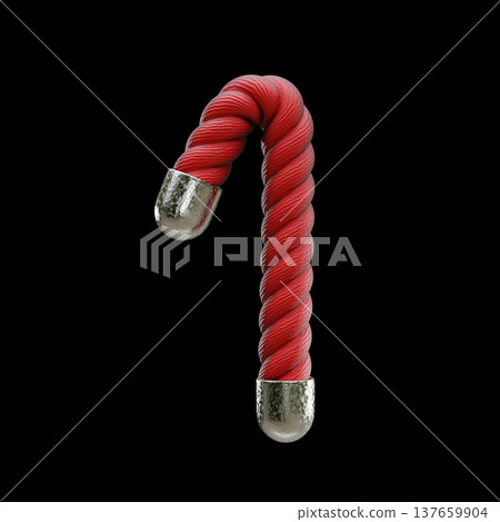 Red rope Font Number 1 ONE 3D 137659904