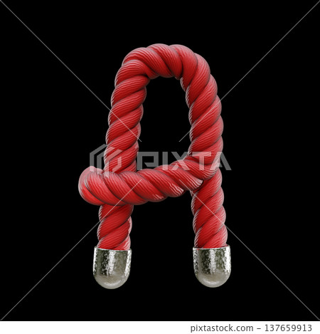 Red rope Font Letter A 3D 137659913