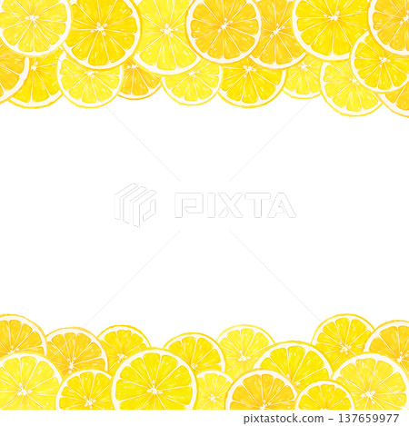 Transparent frame with sliced lemons (top and bottom) - square Transparent frame with sliced lemons (top and bottom) - square 137659977