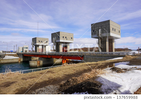 Ishikari Floodway Gate and Ishikari Floodway Ishikari Floodway Gate and Ishikari Floodway 137659988