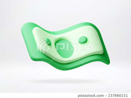 Green bank note 3d icon Green bank note 3d icon 137660151