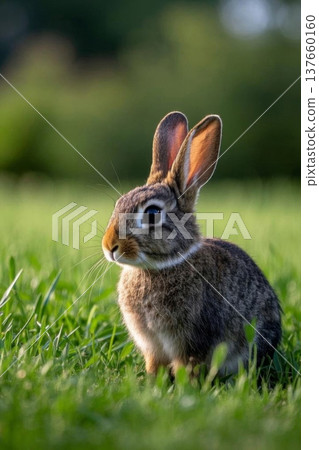 草地上的兔子特写 草地上的兔子特写 137660160