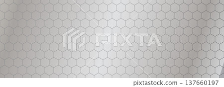 Pattern hexagon modern with fiber honeycomb vector for 3d abstract art. Background bee black with blue cell comb for dark digital effect. Fishnet football pattern with futuristic fiber grid. 137660197