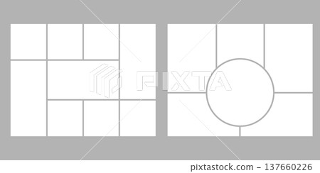 Minimalistic geometric photo frame layout for photo albums, wedding photo. 8,5 to 11 in proportion Minimalistic geometric photo frame layout for photo albums, wedding photo. 8,5 to 11 in proportion 137660226