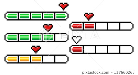 Pixel art 8-bit loading bar concept. Loading or Installing process.  137660263
