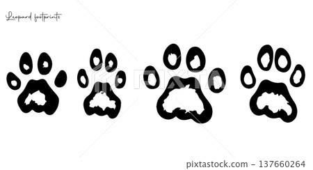 Hand drawn wild animals foot prints Hand drawn wild animals foot prints 137660264