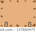 Bear doll and bear stamp background frame 137660475