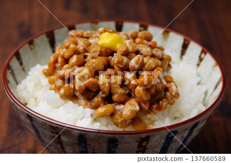 Natto rice for breakfast Natto rice for breakfast 137660589