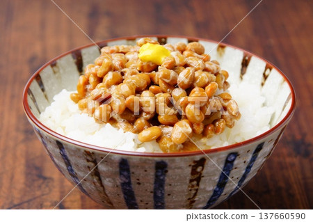 Natto rice for breakfast Natto rice for breakfast 137660590