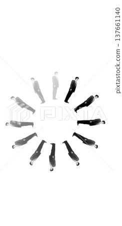 Businessman forming loading symbol work process concept 137661140
