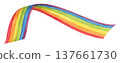 Wavy Rainbow Stripes Element, Rainbow Corner, LGBT Ribbon, Pride Month. 137661730