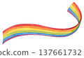 Wavy Rainbow Stripes Element, Rainbow Corner, LGBT Ribbon, Pride Month. 137661732