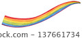 Wavy Rainbow Stripes Element, Rainbow Corner, LGBT Ribbon, Pride Month. 137661734