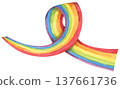 Wavy Rainbow Stripes Element, Rainbow Corner, LGBT Ribbon, Pride Month. 137661736