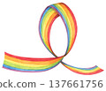 Wavy Rainbow Stripes Element, Rainbow Corner, LGBT Ribbon, Pride Month. 137661756