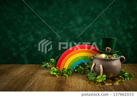 St. Patrick's day pot of gold rainbow luck St. Patrick's day pot of gold rainbow luck 137662033