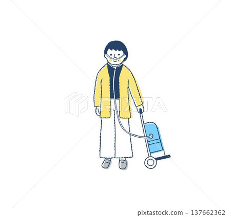 A woman going out with a portable oxygen tank 137662362