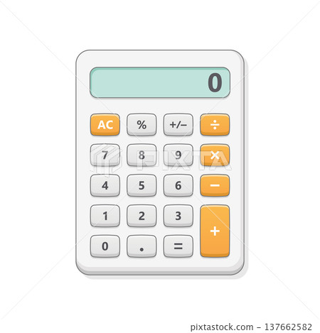 Calculator icon in flat style. School educational supplies vector illustration on isolated background. Financial stationery sign business concept. 137662582