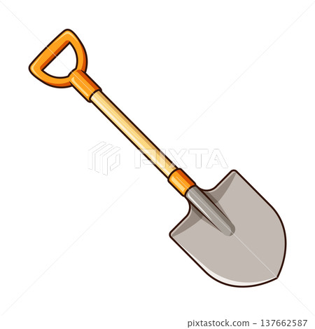 Construction shovel icon in flat style. Spade vector illustration on isolated background. Digging sign business concept. Construction shovel icon in flat style. Spade vector illustration on isolated background. Digging sign business concept. 137662587