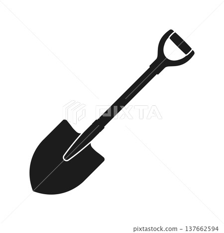 Construction shovel icon in flat style. Spade vector illustration on isolated background. Digging sign business concept. Construction shovel icon in flat style. Spade vector illustration on isolated background. Digging sign business concept. 137662594