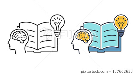 Knowledge or education icon in flat style. School study vector illustration on isolated background. Reading book for inspiration sign business concept. Knowledge or education icon in flat style. School study vector illustration on isolated background. Reading book for inspiration sign business concept. 137662633