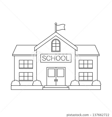 School building icon in cartoon flat style. Education house vector illustration on isolated background. College and institute sign business concept. School building icon in cartoon flat style. Education house vector illustration on isolated background. College and institute sign business concept. 137662722
