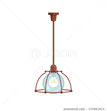 Desk lamp icon in flat style. Bulb vector illustration on isolated background. Light bulb sign business concept. 137662823