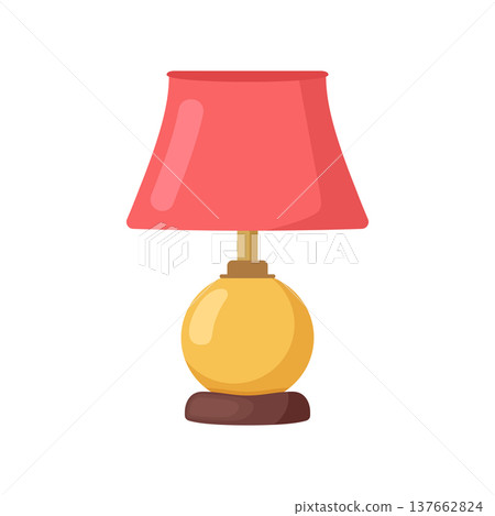 Desk lamp icon in flat style. Bulb vector illustration on isolated background. Light bulb sign business concept. 137662824