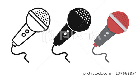 Microphone icon set collection in flat style. Karaoke equipment vector illustration on isolated background. Podcast sign business concept. Microphone icon set collection in flat style. Karaoke equipment vector illustration on isolated background. Podcast sign business concept. 137662854