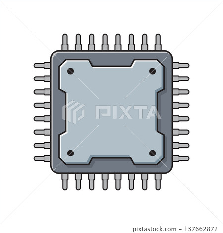 Central cpu processor icon in flat style. Microprocessor vector illustration on isolated background. Ai chip sign business concept. Central cpu processor icon in flat style. Microprocessor vector illustration on isolated background. Ai chip sign business concept. 137662872