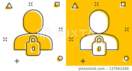 Login icon in flat style. People secure access vector illustration on white isolated background. Password approved business concept. 137662886