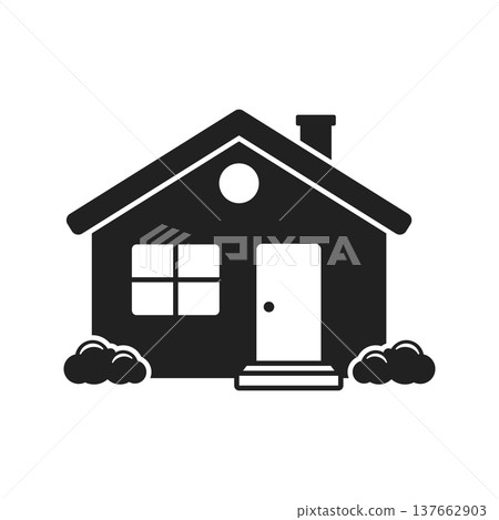House icon in cartoon flat style. Home exterior vector illustration on isolated background. Cottage sign business concept. House icon in cartoon flat style. Home exterior vector illustration on isolated background. Cottage sign business concept. 137662903