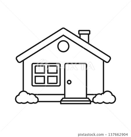 House icon in cartoon flat style. Home exterior outline stroke vector illustration on isolated background. Cottage sign business concept. House icon in cartoon flat style. Home exterior outline stroke vector illustration on isolated background. Cottage sign business concept. 137662904
