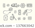 Hand drawn electrical outlets, plugs and extension cords doodle icon set 137663042