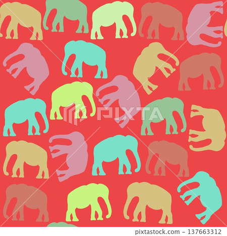 Elephants seamless pattern.  137663312