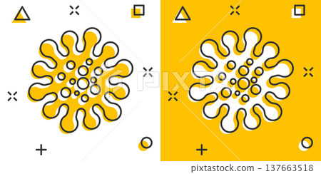 Disease bacteria icon in comic style. Allergy cartoon vector illustration on white isolated background. Microbe virus splash effect business concept. 137663518