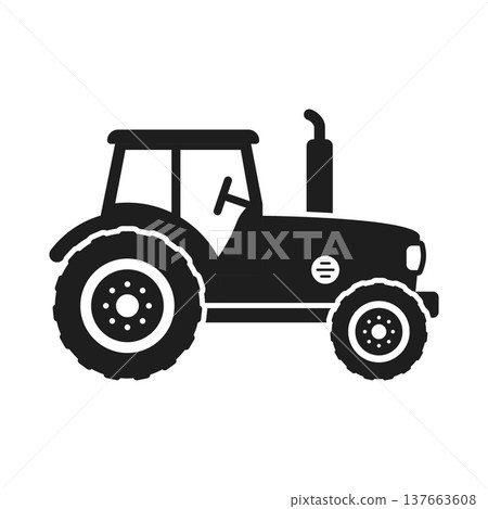 Tractor truck icon in flat style. Agriculture transport vector illustration on isolated background. Farming vehicle sign business concept. Tractor truck icon in flat style. Agriculture transport vector illustration on isolated background. Farming vehicle sign business concept. 137663608