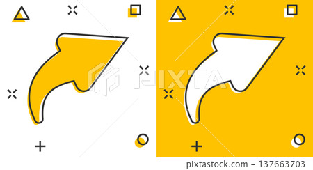 Share button icon in comic style. Arrow cartoon sign vector illustration on white isolated background. Send file splash effect business concept. Share button icon in comic style. Arrow cartoon sign vector illustration on white isolated background. Send file splash effect business concept. 137663703