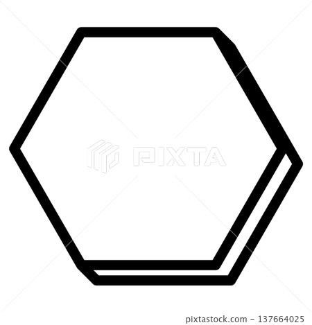 A hexagonal frame with three-dimensional lines. A hexagonal frame with three-dimensional lines. 137664025