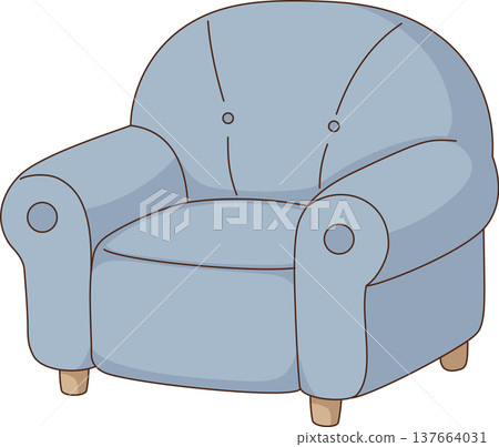 Cozy Blue Armchair Illustration, Minimalist Modern Chair, Comfortable Seat for Home Interior and Living Room Decor Cozy Blue Armchair Illustration, Minimalist Modern Chair, Comfortable Seat for Home Interior and Living Room Decor 137664031