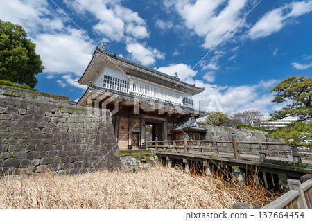 Tsurumaru Castle Ruins: Main Gate and Stone Bridge (Kagoshima City) Tsurumaru Castle Ruins: Main Gate and Stone Bridge (Kagoshima City) 137664454