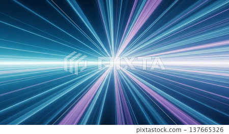 Abstract Light Streaks Motion Blur Zoom Effect Blue Pink Glow 137665326