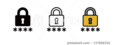 Password-protected privacy icon, padlock and password icon 137666592